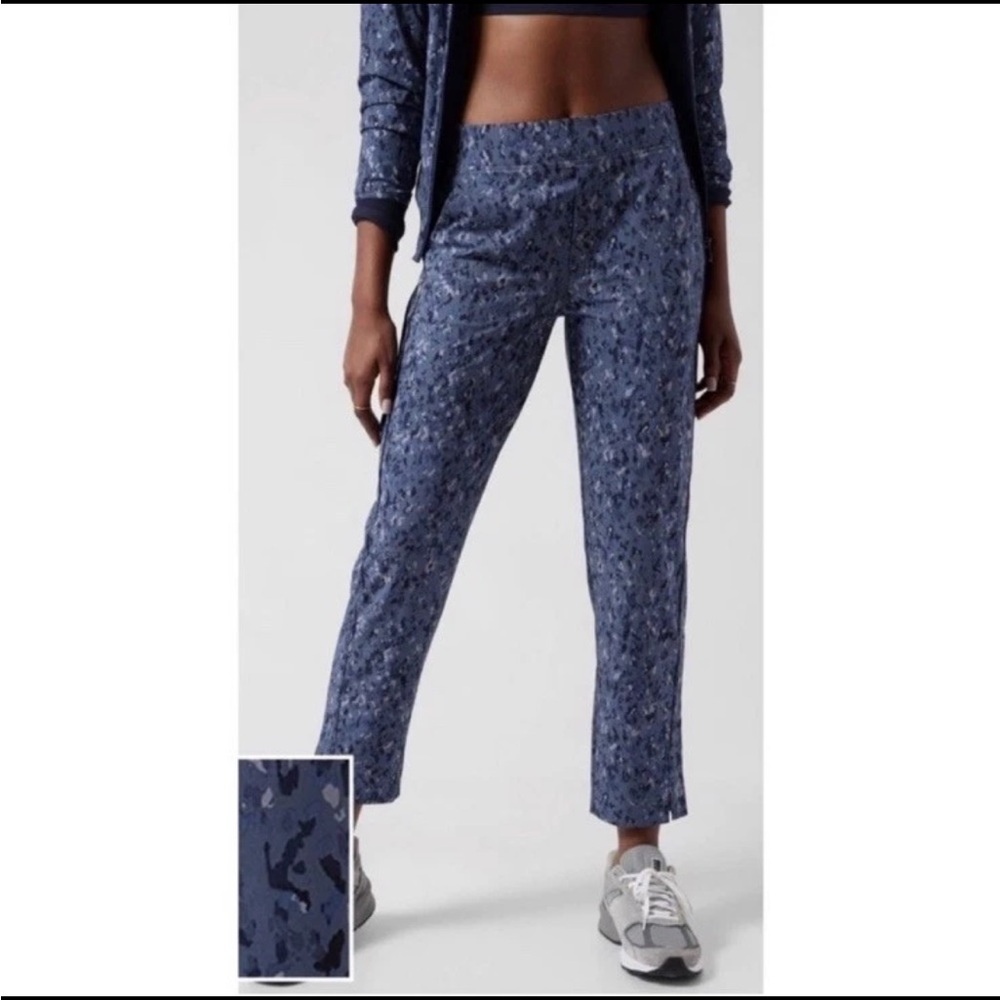 Athleta Brooklyn Ankle Pant In Captivate Chrome Blue SZ 12